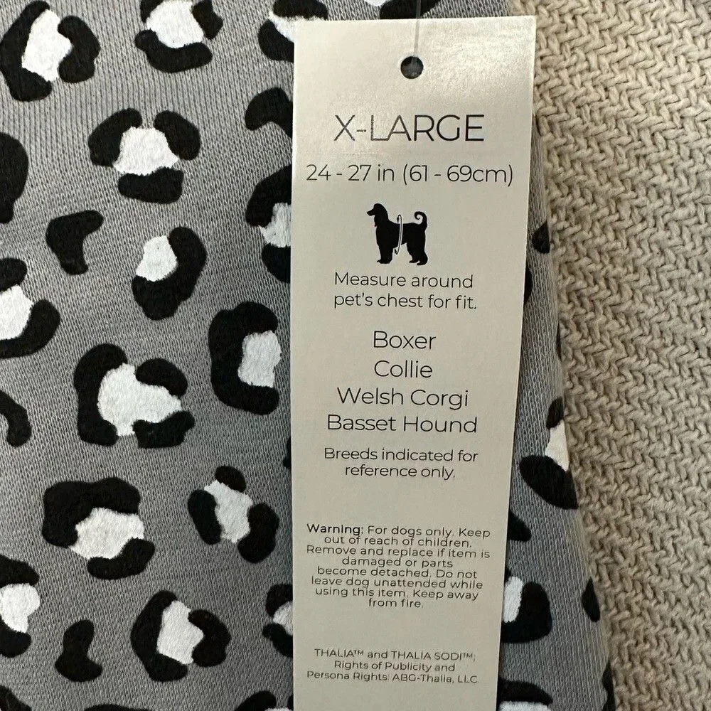 Gray Animal Print Dog Hoodie Size XL NWT Pet Puppy Holiday Gift Shirt